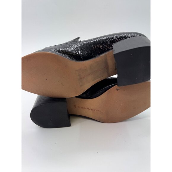 Rebecca Minkoff Edie Black Patent Leather Tassel Loafers Size 8M - Picture 11 of 12